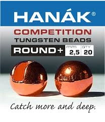 Hanak Tungsten Copper Slotted Jig Beads 20pc