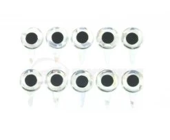 Funky Tab Eyes Silver 10pc