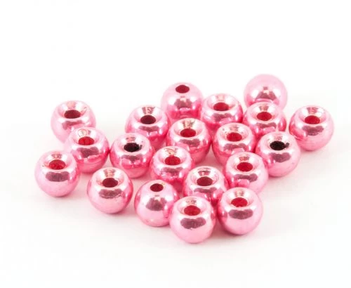Tungsten Beads Pink Metallic 25pc 1 Tungsten Beads Pink Metallic 25pc